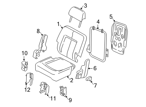 2004 Lincoln Navigator Frame - Rear Seat Back Retaining Diagram for 4L1Z-78613A38-BA