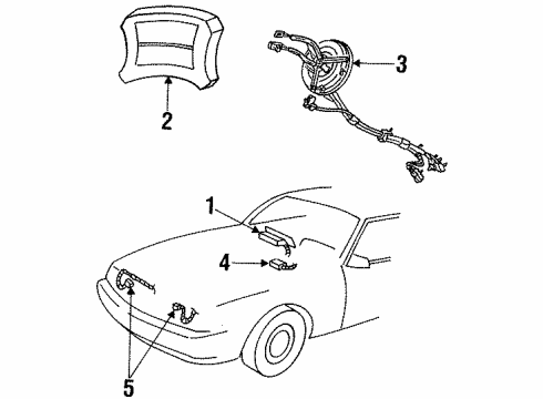 1995 Ford Mustang Sensor Assembly Diagram for F5ZZ-14B004-A