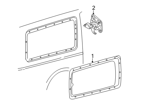 2005 Ford Excursion Regulator And Motor Assembly - Window Diagram for YC3Z-7830479-AA