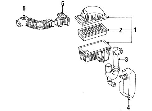 1996 Mercury Tracer Air Inlet Diagram 2 - Thumbnail