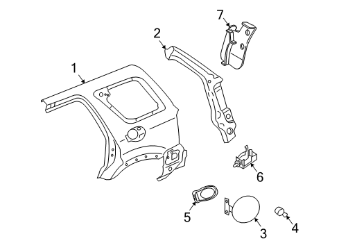 2007 Ford Escape Quarter Panel & Components Diagram 1 - Thumbnail