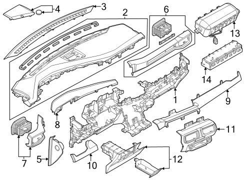 2024 Ford Mustang PANEL - INSTRUMENT Diagram for PR3Z-6304339-BB