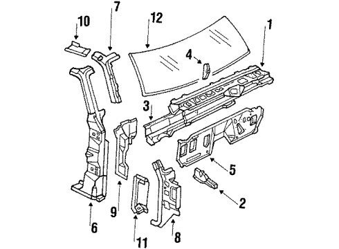 1986 Ford F-350 Cowl Diagram