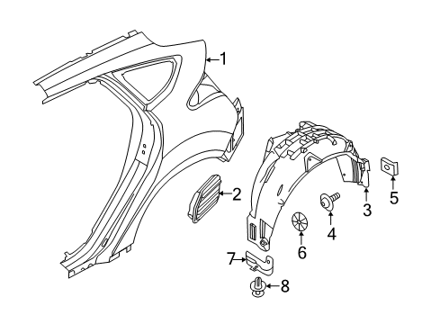 2017 Ford Focus Quarter Panel & Components Diagram 1 - Thumbnail