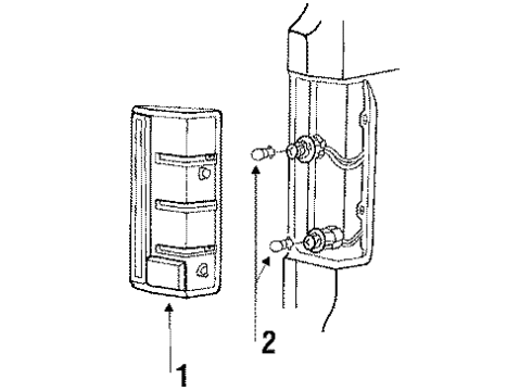 1985 Ford F-150 Backup & Tail Lamps Diagram 3 - Thumbnail