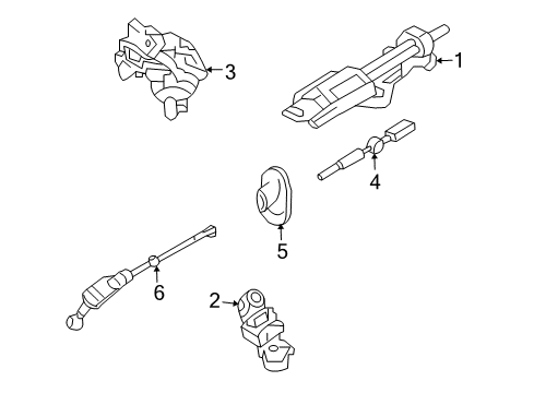 2009 Ford Explorer Sport Trac Housing Assembly - Steering Column Diagram for 6L2Z-3F791-AA