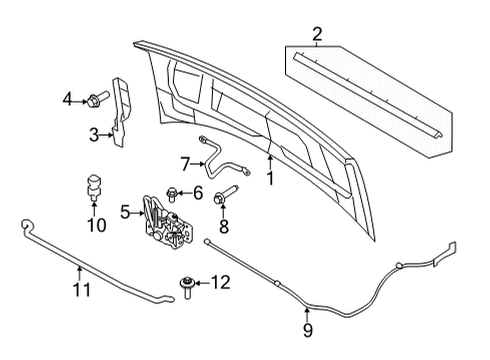 2016 Ford E-350 Super Duty Cable Assembly - Hood Control Diagram for 8C2Z-16916-B