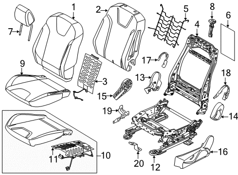 2016 Ford Focus Shield Assembly Diagram for F1EZ-5862186-EB