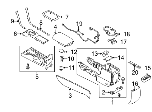 2012 Lincoln MKZ Panel Assembly - Console Diagram for BH6Z-54045A76-KA