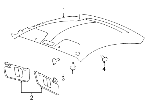 2008 Ford Mustang Interior Trim - Roof Diagram 2 - Thumbnail