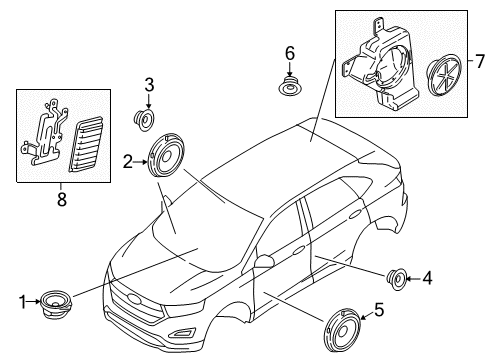 2016 Ford Edge Speaker Assembly Diagram for ET4Z-18808-G