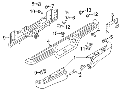 2023 Ford F-150 BUMPER ASY - REAR Diagram for ML3Z-17906-KAPTM