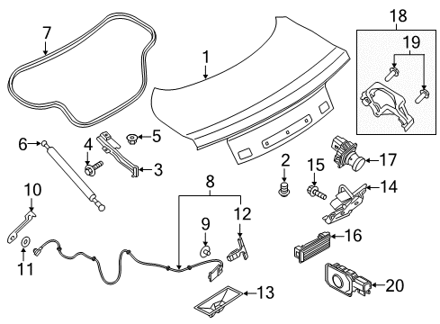 2016 Ford Mustang Switch Assembly Diagram for FR3Z-54432A38-AA