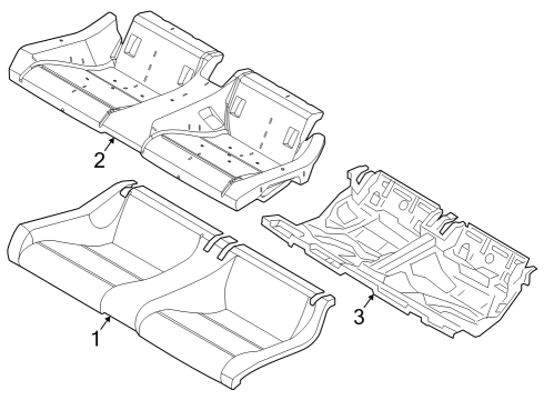 2024 Ford Mustang PAD - REAR SEAT CUSHION Diagram for PR3Z-6363840-B