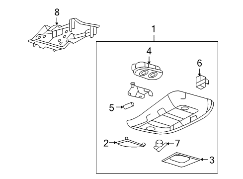 2009 Ford Explorer Sport Trac Console Assembly - Overhead Diagram for 9A2Z-78519A70-EA