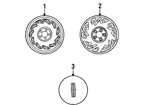 1997 Lincoln Continental Wheels, Covers & Trim Diagram