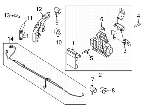 2022 Ford F-150 Parking Aid Diagram 1 - Thumbnail