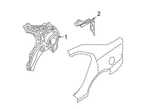 2012 Ford Fusion Inner Structure - Quarter Panel Diagram