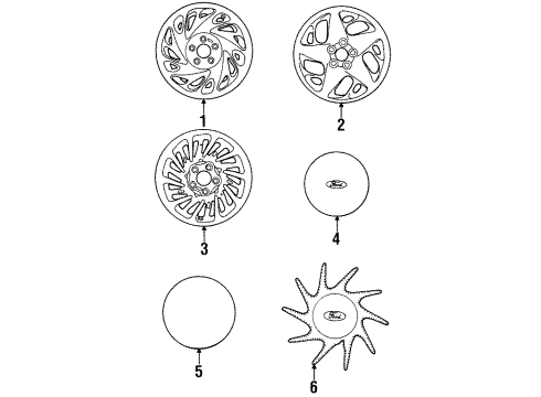 1996 Ford Windstar Wheels Diagram 1 - Thumbnail