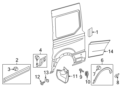 2015 Ford Transit-350 HD Exterior Trim - Side Panel Diagram 9 - Thumbnail