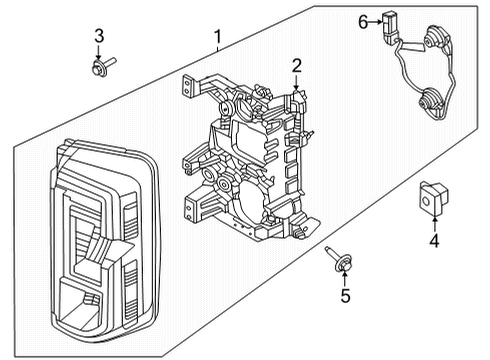 2021 Ford Bronco LAMP ASY - REAR Diagram for M2DZ-13404-E