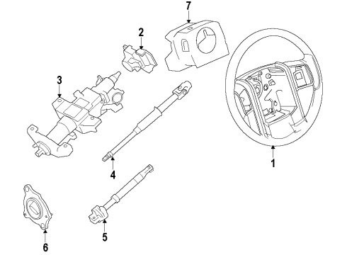 2008 Ford F-350 Super Duty Steering Wheel Assembly Diagram for AC3Z-3600-GC