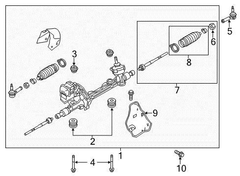 2011 Ford Explorer Kit - Tie Rod Diagram for BB5Z-3280-A