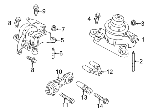 2011 Ford Explorer Engine & Trans Mounting Diagram