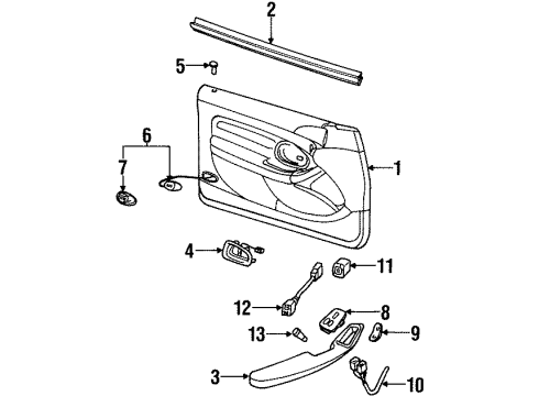 1998 Lincoln Mark VIII Weatherstrip Door Belt Diagram for F3LY6321456A