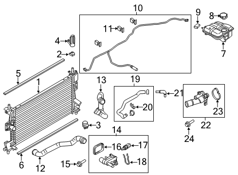 2013 Ford Focus Radiator Assembly Diagram for CV6Z-8005-A