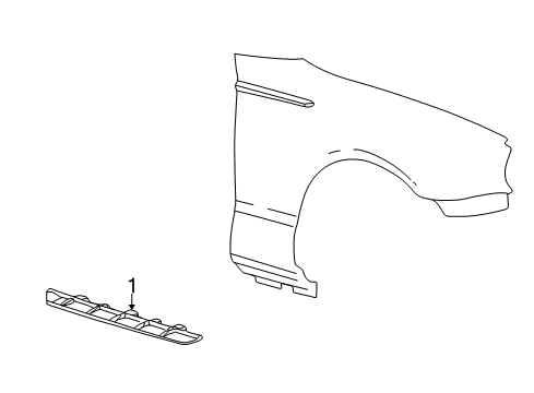 2005 Ford Thunderbird Front Fender Ornament Diagram for 5W6Z-16178-AB