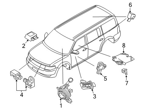 2010 Ford Flex Monitor - Airbag Diagnostic Module Diagram for AA8Z-14B056-A