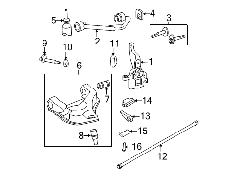 2001 Ford Ranger Arm Assembly - Front Suspension Diagram for 6L5Z-3079-AA