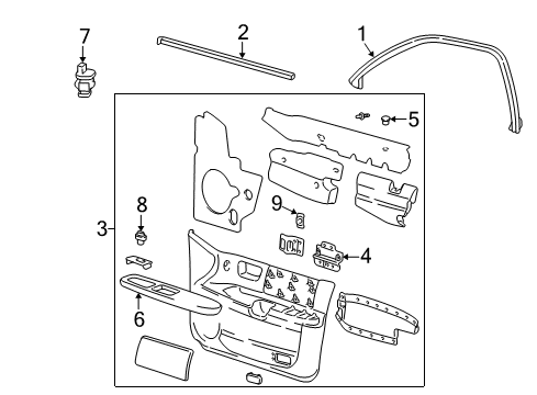 2001 Mercury Sable Rear Door Diagram 2 - Thumbnail