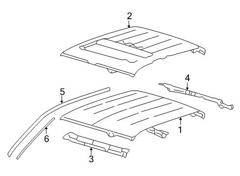 2007 Lincoln Mark LT Roof & Components Diagram