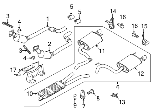 2016 Ford Mustang Exhaust Components Diagram 2 - Thumbnail