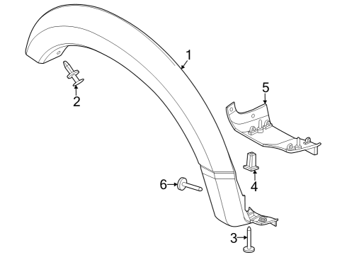 2024 Ford F-250 Super Duty Exterior Trim - Fender Diagram