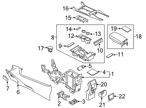 2019 Ford Escape Panel - Console Diagram for GJ5Z-7804619-AA