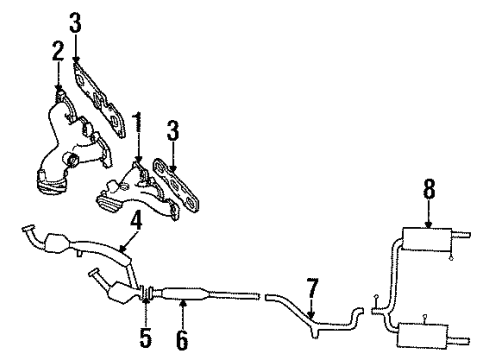 1999 Mercury Sable Exhaust Components Diagram 1 - Thumbnail