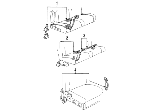 1988 Ford Aerostar Stem & Buckle Assembly Diagram for E89Z12613B85D