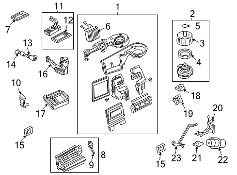 2002 Ford Explorer A/C Evaporator & Heater Components Diagram