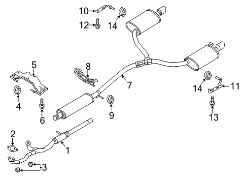 2017 Ford Police Interceptor Sedan Centre And Rear Muffler Assembly Diagram for DG1Z-5230-F