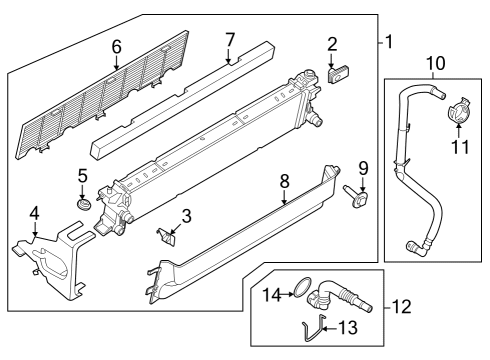 2023 Ford F-350 Super Duty HOSE - WATER OUTLET Diagram for LC3Z-8A595-B