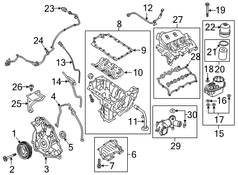 2020 Ford F-150 Air Cleaner Element Assembly Diagram for 7C3Z-9601-A