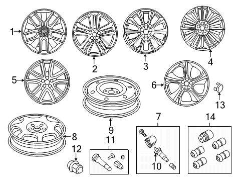 2022 Ford Edge Wheels Diagram 3 - Thumbnail