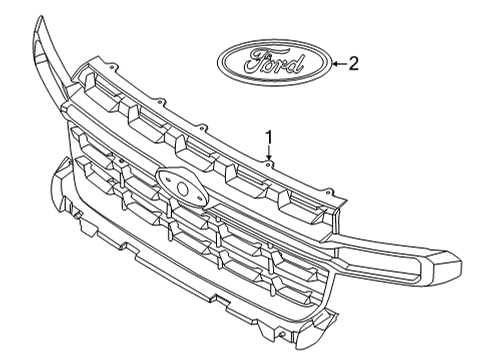 2022 Ford Maverick Grille & Components Diagram 1 - Thumbnail