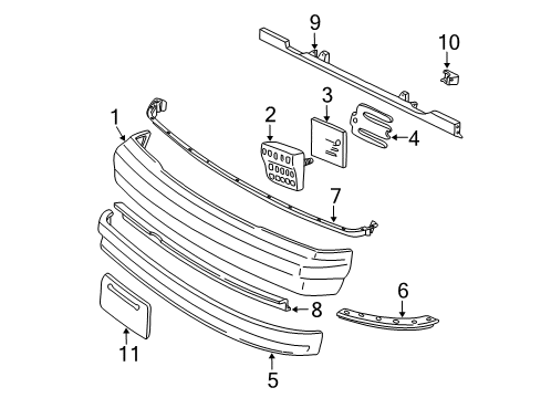 2005 Ford E-350 Super Duty Front Bumper Diagram