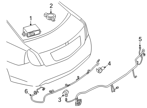 2013 Lincoln MKS Parking Aid Diagram 1 - Thumbnail