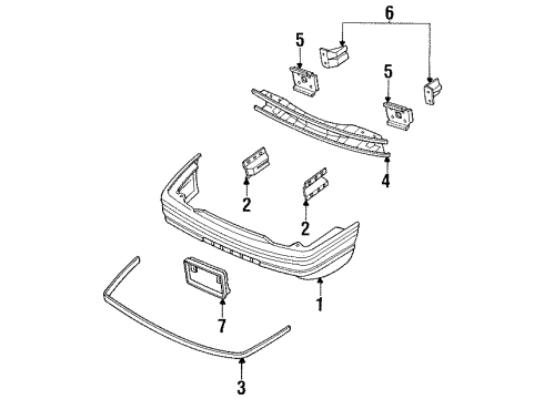 1994 Ford Escort Bracket - License Plate Diagram for F1CZ-17A385-A