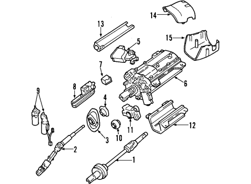 2002 Lincoln LS Housing - Steering & Ignition Lock Diagram for 3W4Z-3K772-AA